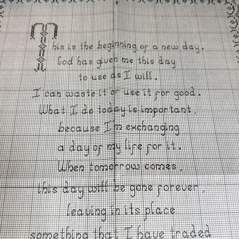 VTG Linda Myers Serenity Prayer Cross Stitch Pattern Chart Religious Cottagecore